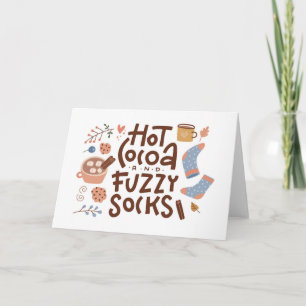 Cozy Hot Cocoa and Fuzzy Socks Design Card