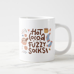 Cozy Hot Cocoa and Fuzzy Socks Design Giant Coffee Mug
