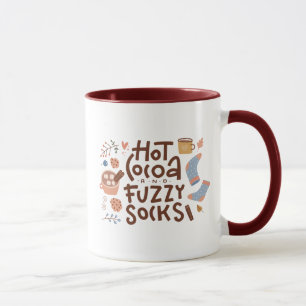 Cozy Hot Cocoa and Fuzzy Socks Design Mug