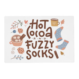 Cozy Hot Cocoa and Fuzzy Socks Design Placemat