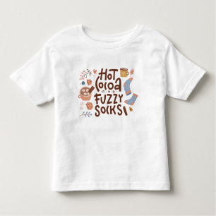 Cozy Hot Cocoa and Fuzzy Socks Design Toddler T-shirt