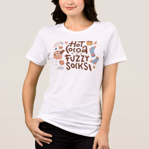 Cozy Hot Cocoa and Fuzzy Socks Design Tri-Blend Shirt