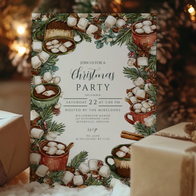 Cozy Hot Cocoa Mug Merry Christmas Invitation (Creator Uploaded)