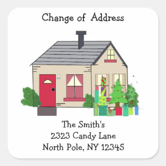 Cozy House Change of Address Square Sticker