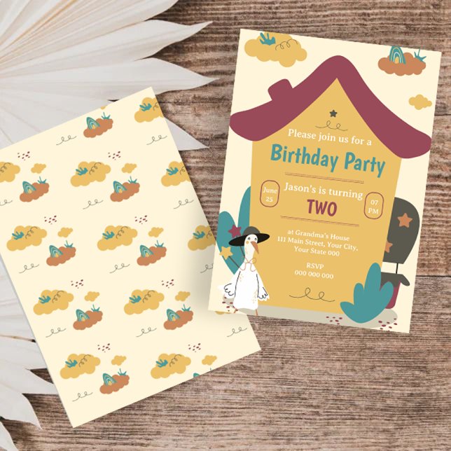 Cozy House Kids Birthday Party  Invitation (Cozy House Kids Birthday Party Invitation)