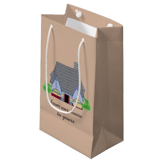 Cozy House Small Gift Bag (Front Angled)