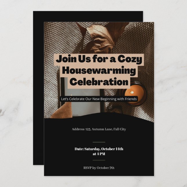 Cozy Housewarming Celebration custom Invitation (Front/Back)