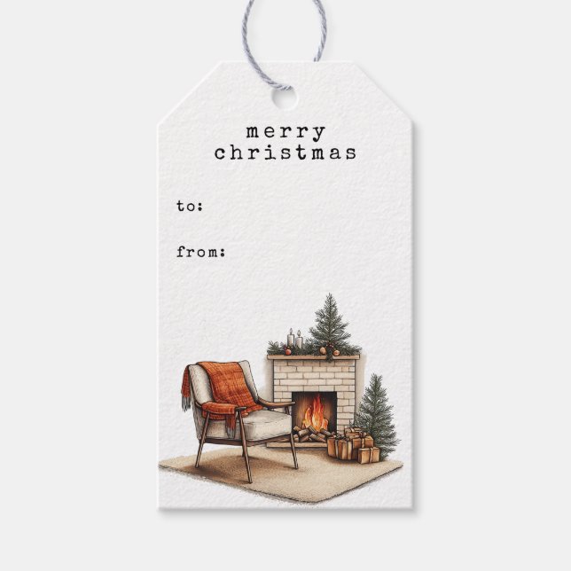 Cozy Hygge Christmas Gift Tag (Front)