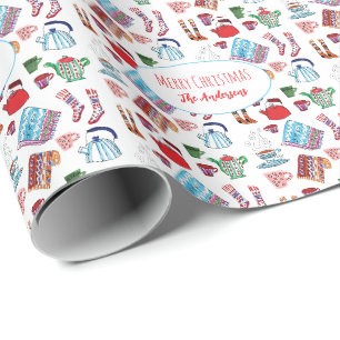 Cozy Hygge Christmas Hand-Drawn Personalized Wrapping Paper