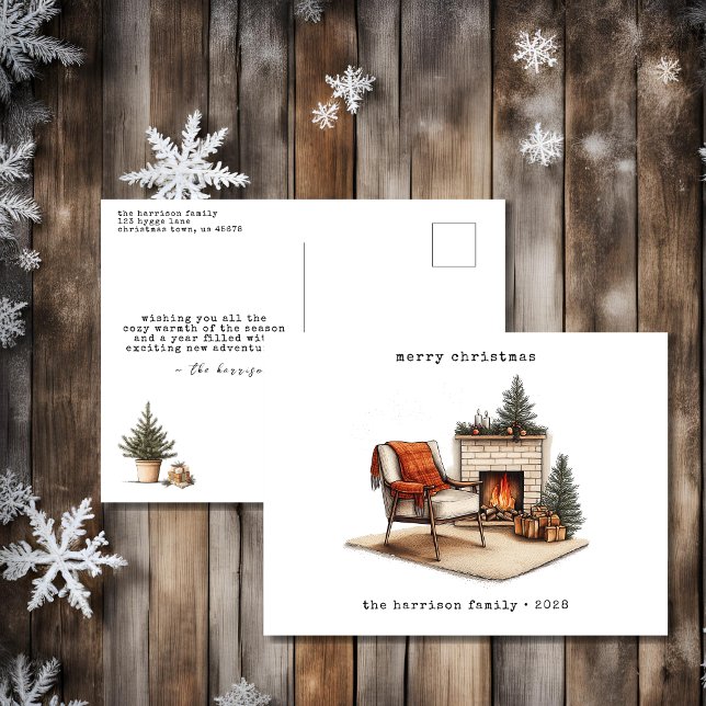 Cozy Hygge Christmas  Holiday Postcard (Creator Uploaded)