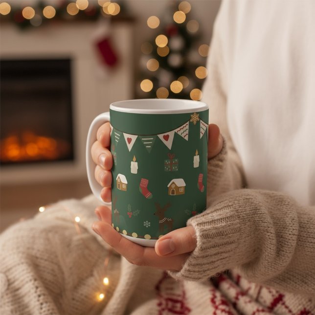 Cozy Hygge Holiday Reindeer & Gingerbread Mug (Creator Uploaded)