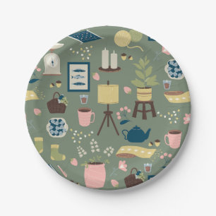 cozy hygge home decor lagom still life paper plates