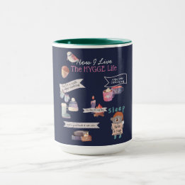 Cozy HYGGE Life Infographic Personalized NavyBlue Mug