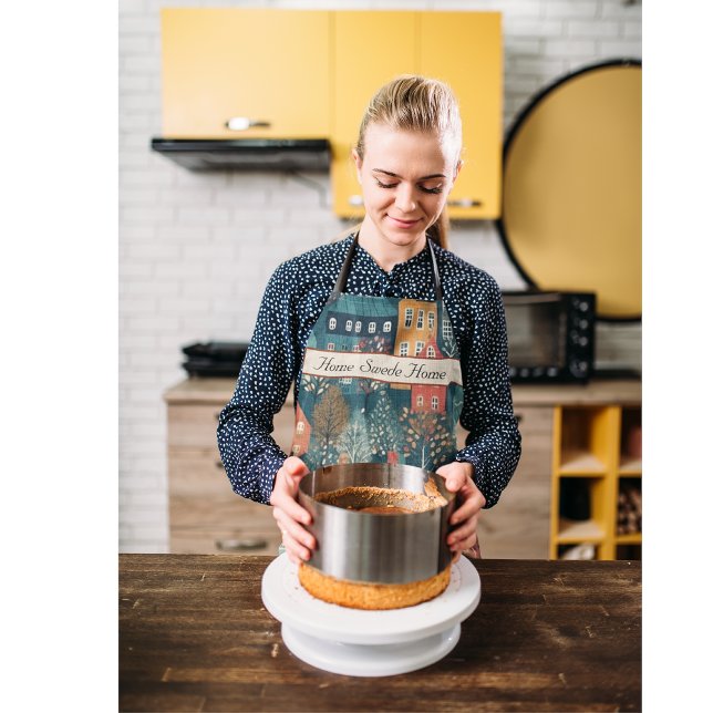 Cozy Hygge Village Nordic Folk Art, custom Apron (Creator Uploaded)