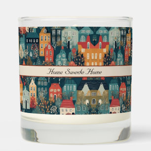 Cozy Hygge Village Nordic Folk Art, custom Scented Candle