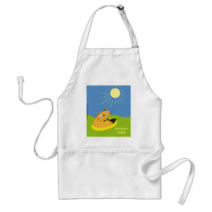 Cozy Introvert Cat Sunbeam Humor Illustration Adult Apron