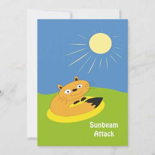 Cozy Introvert Cat Sunbeam Humor Illustration Card