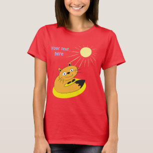 Cozy Introvert Cat Sunbeam Humor Illustration T-Shirt