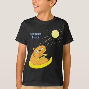 Cozy Introvert Cat Sunbeam Humor Illustration T-Shirt
