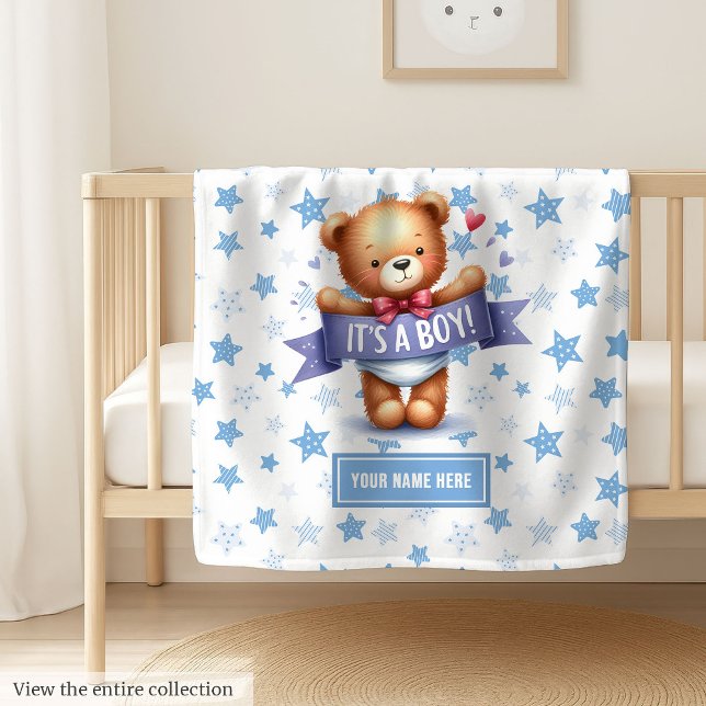 Cozy It’s a Boy Blanket with Teddy Bear for Baby (Cozy It’s a Boy Blanket with Teddy Bear for Baby)