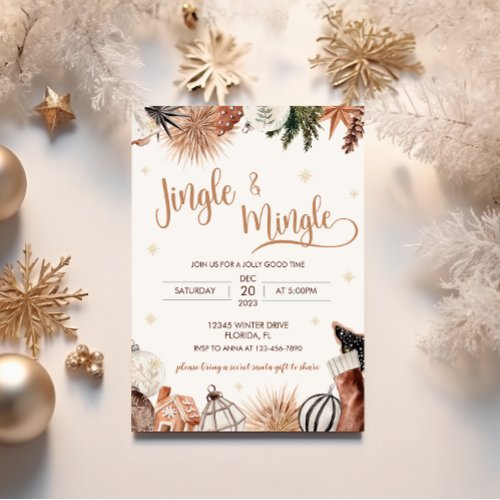 Cozy Jingle  Mingle Christmas Party Invitation