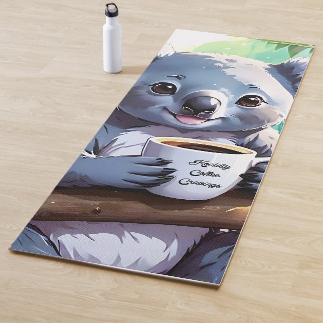Cozy Jungle Koala Coffee Yoga Mat (In Situ)