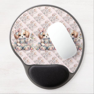 Cozy Kawaii Cottagecore Farmcore Puppy Style Gel Mouse Pad