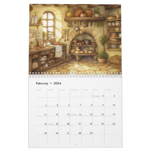 Cozy Kitchens 2024 Calendar Zazzle