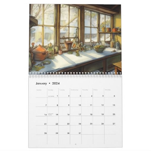 Cozy Kitchens 2024 Calendar Zazzle
