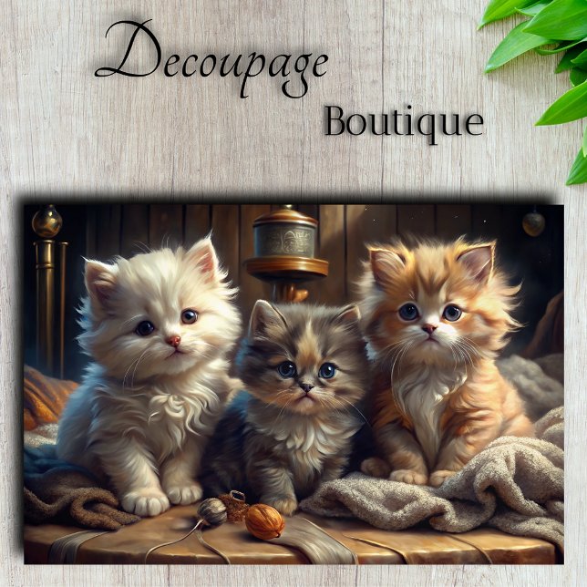 Cozy Kittens Tissue Paper (Cozy Kittens Decoupage Tissue Paper)