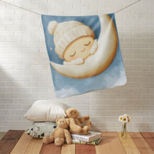Cozy Knit Nap Cresent Moon Baby Blanket