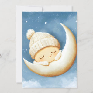 Cozy Knit Nap Cresent Moon Holiday Card