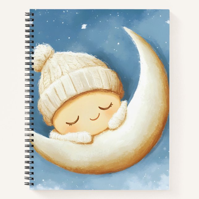 Cozy Knit Nap Cresent Moon Notebook (Front)