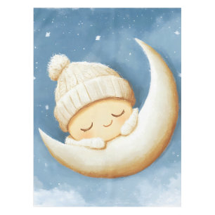 Cozy Knit Nap Cresent Moon Tablecloth