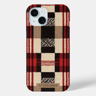Cozy Knit Patchwork - Vintage Boho Autumn Style 2 iPhone 15 Case