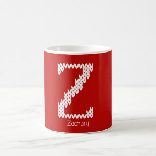 Cozy Knitted Alphabet Letter Z Coffee Mug