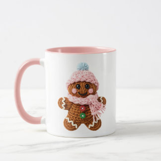 Cozy Knitted Gingerbread Winter Character Mug