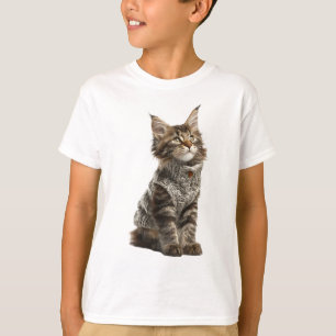 Cozy Knitted Maine Coon Kitten Kids T-Shirt