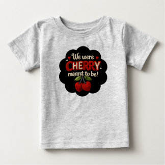 Cozy knitted-style typography and adorable cherry  baby T-Shirt