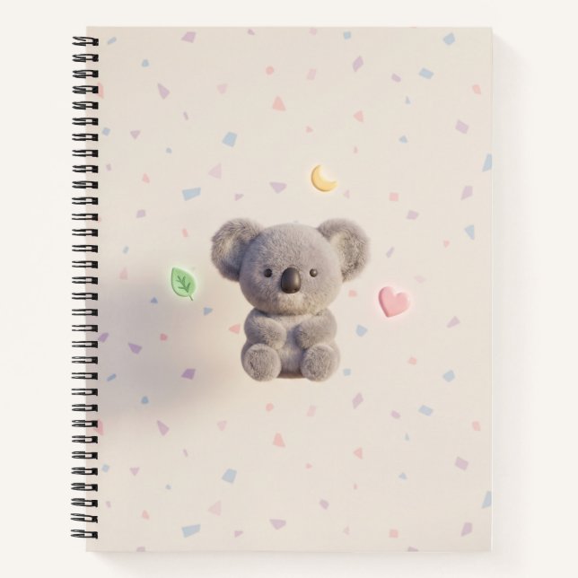 Cozy koala :Modern pastel Notebook  (Front)