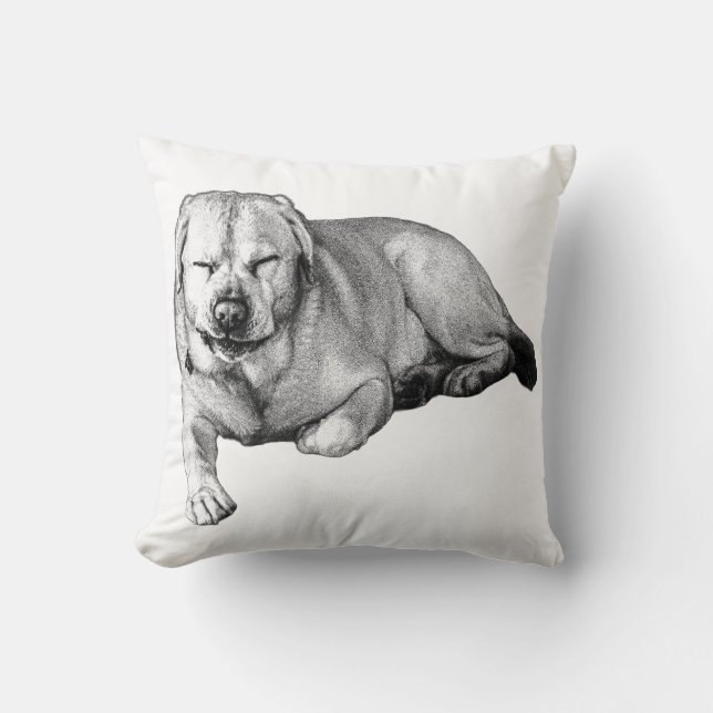 Cozy Lab For the Sofa Throw Pillow (Front)