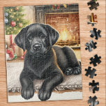 Cozy Labrador Retriever Dog Christmas Puppy  Jigsaw Puzzle<br><div class="desc">Looking for a fun and engaging activity to share with your family this holiday season? Look no further than our jigsaw puzzle collection featuring playful Labrador Retrievers! As a dog lover, you'll adore the variety of designs we offer, including cute and cuddly puppies, lovable yellow, chocolate, and black Labs, and...</div>