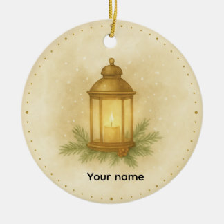 Cozy Lantern Winter Wall Clock – MerryMist Warm Gl Ceramic Ornament