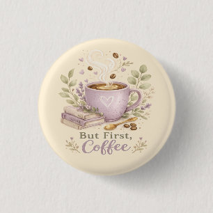 Cozy Lavender Watercolor Coffee Button