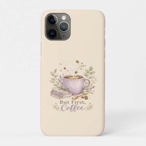 Cozy Lavender Watercolor Coffee iPhone 11 Pro Case