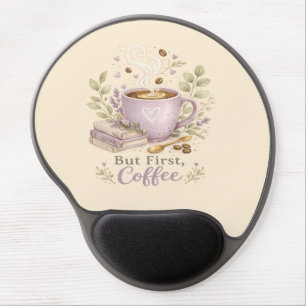 Cozy Lavender Watercolor Coffee Gel Mouse Pad