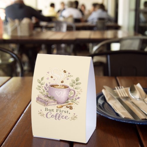 Cozy Lavender Watercolor Coffee Paper Table Tent