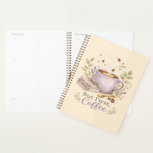 Cozy Lavender Watercolor Coffee Planner