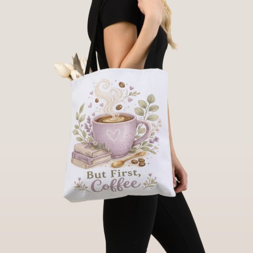 Cozy Lavender Watercolor Coffee Tote Bag