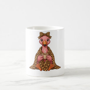 Cozy Leopard Flamingo Autumn Fall Vibe Gift custom Coffee Mug